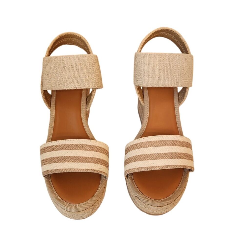 MIA Brittni Natural Multi Spring Espadrille Style Heel Resort Vacation 7M